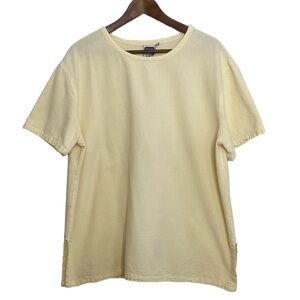 Vintage Tilley Top Womens XL Butter Yellow Cotton Short Sleeve Shirt Canada Made